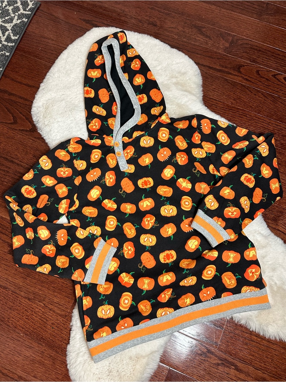 Marvel Character Halloween Pumpkin Sweatshirt. Youth XL